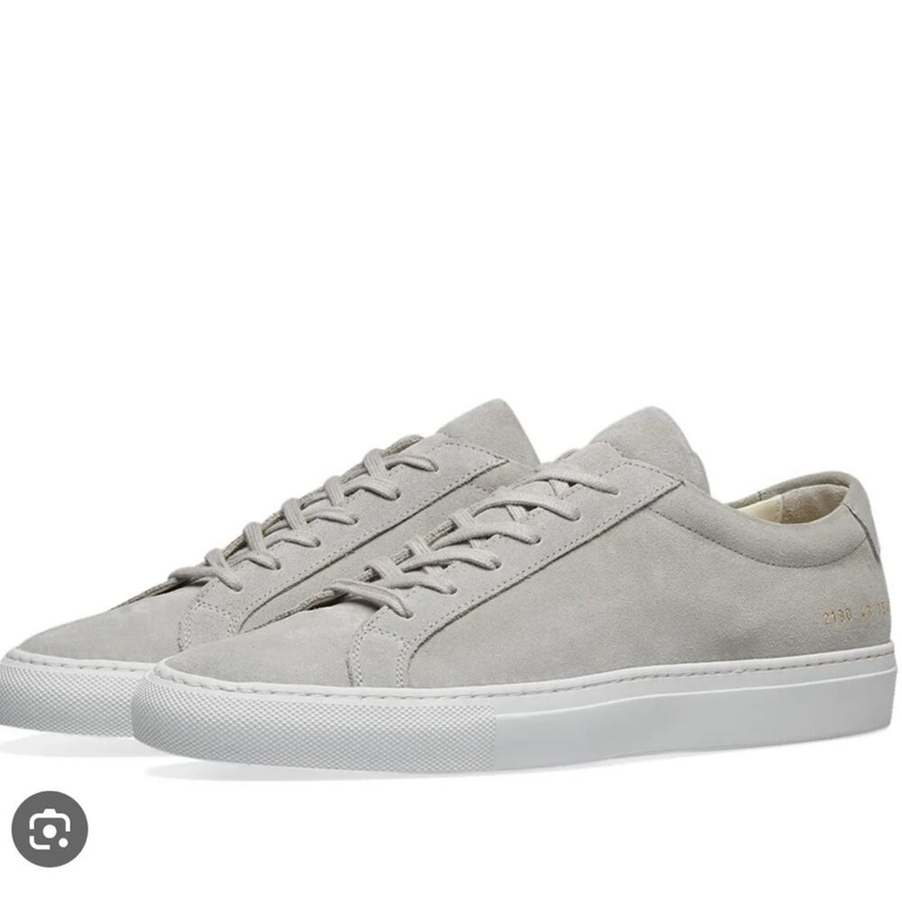 Woman by Common Projects, Achilles low sneaker, grey suede, size 39